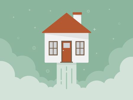 House above the clouds illustrationのイラスト素材