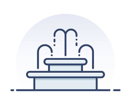 Antique fountain. Filled outline icon.のイラスト素材