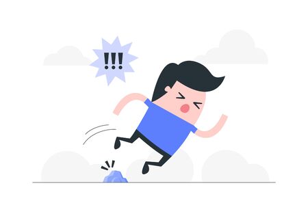 Man legs stumbling with a rock.のイラスト素材