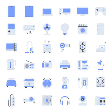 home appliances Icon set. Contains such Icons as television, blender, computer, vacuum cleaner and moreのイラスト素材