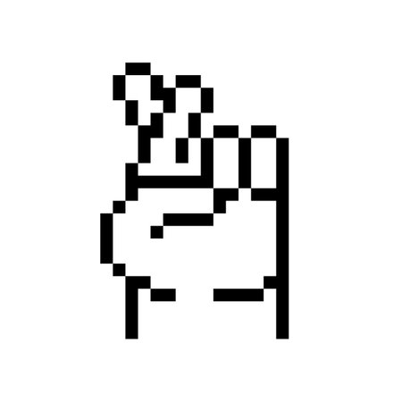 Pixel Art Hand Gestureのイラスト素材