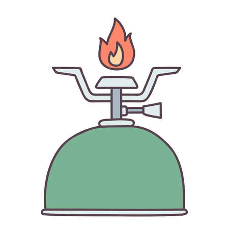 Camping Stove. Hand drawn doodle icon.のイラスト素材