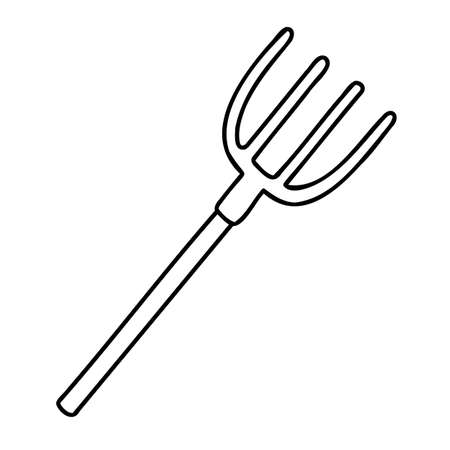 Pitchfork. Hand Drawn Spring Icons.のイラスト素材