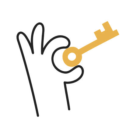 Key. Hand Drawn Doodle Icon.のイラスト素材