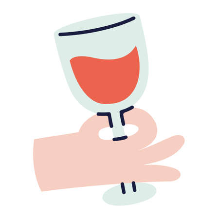 Wine. Hand Drawn Doodle Icon.のイラスト素材
