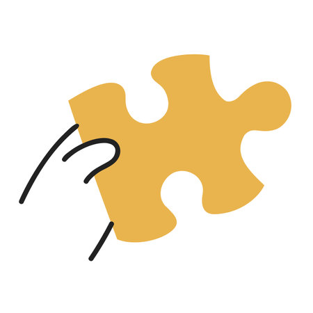 Jigsaw Puzzle. Hand Drawn Doodle Icon.のイラスト素材