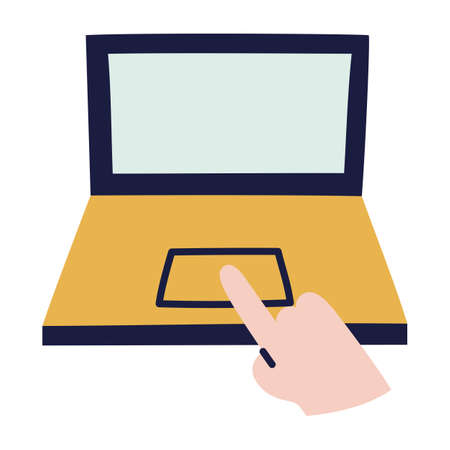 Laptop. Hand Drawn Doodle Icon.のイラスト素材