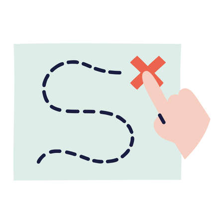 Treasure Map. Hand Drawn Doodle Icon.