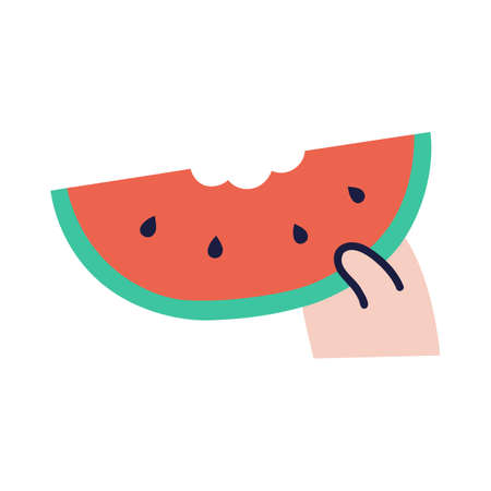 Watermelon .Food and Beverage Doodles.のイラスト素材