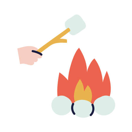 Marshmallow. Hand Drawn Doodle Cooking Icon.のイラスト素材