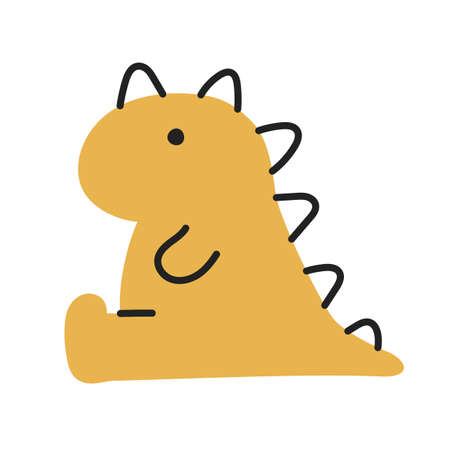 Dinosaur. Hand Drawn Doodle Kid Stuff Icon.のイラスト素材