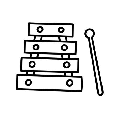 Xylophone. Hand Drawn Doodle Kid Stuff Icon.のイラスト素材