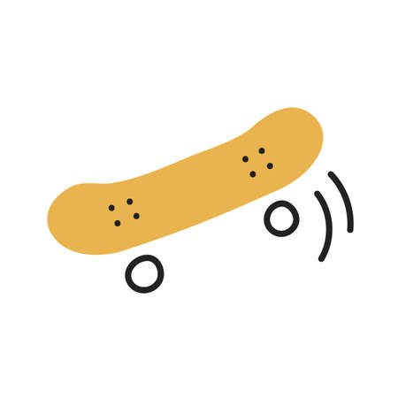 Skateboard. Hand Drawn Doodle Kid Stuff Icon.のイラスト素材