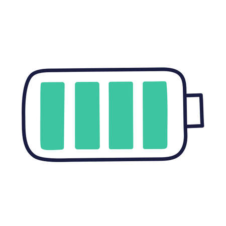 battery. hand drawn EV doodle icon.
