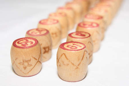 Bingo barrels in depth of field viewの写真素材