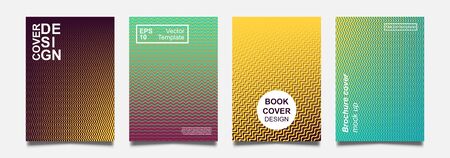 Minimalistic notebook cover design. Vector halftone gradient for flyer, brochure, banner, placard. Future colorful Poster template. Modern minimalist pattern.のイラスト素材