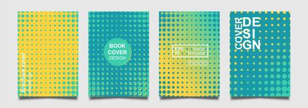 Minimalistic notebook cover design. Vector halftone point for flyer, brochure, banner, placard. Future colorful Poster template. Modern minimalist pattern.のイラスト素材