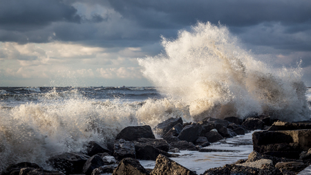 Georgia coast (Black sea) in storm.の写真素材
