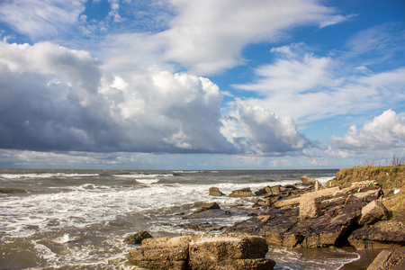 Black sea coast in Poti, Georgiaの写真素材