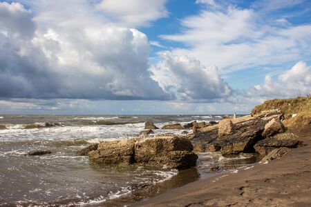 Black sea coast in Poti, Georgiaの写真素材