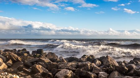 Georgia coast (Black sea) in storm, Poti.の写真素材