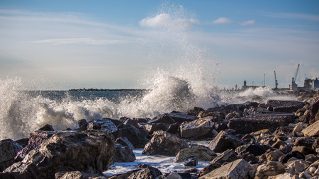 Sea wave, Black Sea, Poti, Georgia.の写真素材