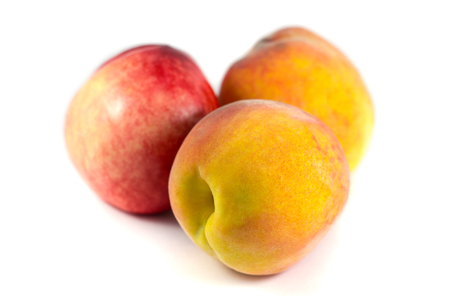 Peach with isolated on white background.の写真素材