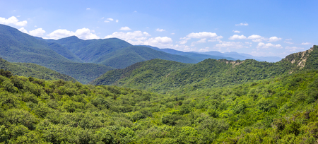 Hills and forests seen from above.の写真素材