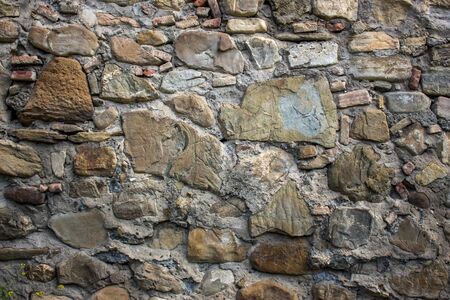 rural stonewall/Typical stone wall in the Ananuri castleの写真素材
