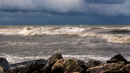 big sea wave on the black sea, Poti, Georgia.の写真素材