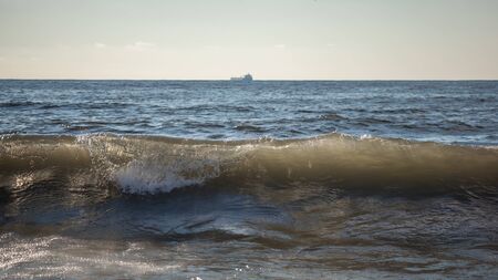 Rare close up detail of wave in the sea near beach.の写真素材