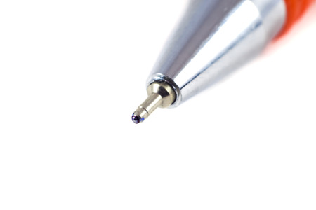 Closeup of the tip of a ball point pen.の写真素材