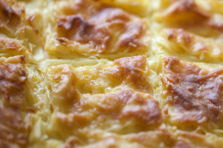 Achma, pie with cheese, lasagna with cheese, khachapuri.の写真素材