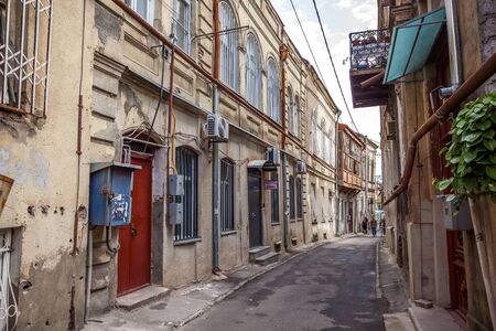 Traditional old balcony of house in Tbilisi. Georgiaのeditorial素材