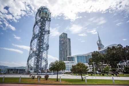 Alphabetic Tower on May 14, 2017 in Batumi. Amazing view from the Black sea.のeditorial素材