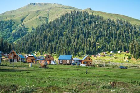 Bakhmaro village, one of the most beautiful mountain resorts of Georgia.の写真素材