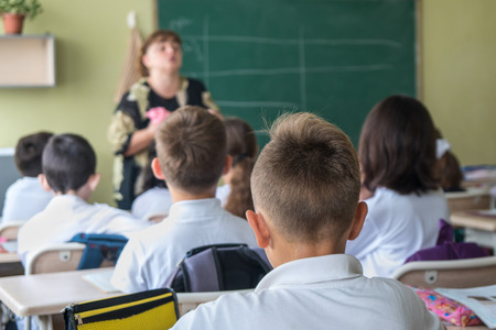 school children are participating actively in class.の写真素材