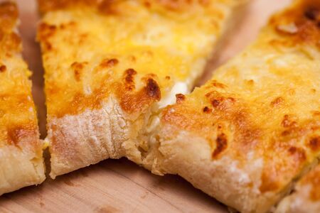 khachapuri (ghvezeli) in a half moon form for christmas day, Georgia.の写真素材