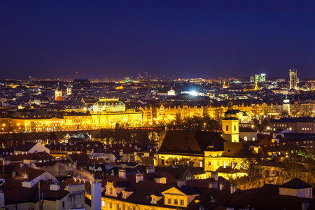 beautiful view of the city of Prague at evening, Czech Republic.の写真素材