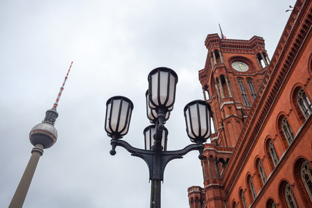 Famous Rotes Rathaus, Meaning Red City Hall In German Language, Berlin, Germany.のeditorial素材