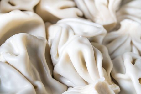 Khinkali - Georgian traditional food. Handmade rustic worldwide recipe book.の写真素材