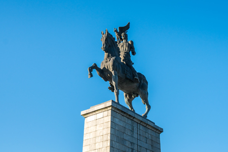 statue of Tsotne Dadiani in Poti, Georgia.の写真素材