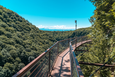 Okatse Canyon, hiking trail above the canyon, Zeda Gordi, Georgia.の写真素材