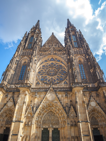 St. Vitus Cathedral in Prague in a beautiful summer day.の写真素材