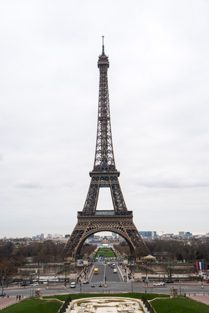 View at Eiffel Tower in Winter, Paris, France.の写真素材