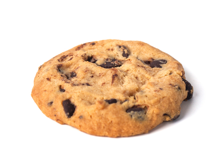 Chocolate chip cookie isolated on white background.の写真素材