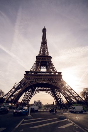 Beautiful photo of the Eiffel tower in Paris, Franceの写真素材