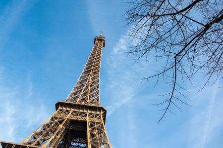 Beautiful photo of the Eiffel tower in Paris, Franceの写真素材