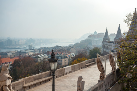 View on the Old Fisherman Bastion in Budapest, Hungaryの写真素材