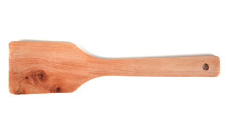 wooden kitchen Spatula isolated on white background, kitchen toolsの写真素材